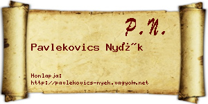 Pavlekovics Nyék névjegykártya